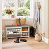 SoBuy FSR119-W Banc à Chaussures Meuble d’Entrée Meuble à Chaussures avec Coussin Rembourré, 1 abattant et 2 Compartiments Ouvert