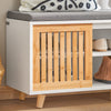 SoBuy FSR125-WN Banc de Rangement Banc à Chaussures avec Coussins Rembourrés Meuble Bas Entrée sur Pieds avec 1 Porte Coulissante et 3 Compartiments pour Entrée, Salon, Chambre à Coucher 101x35x46 cm