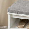SoBuy FSR126-W Banc de Rangement, Banc à Chaussures, Meuble d’Entrée avec Coussin Rembourré