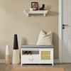 SoBuy FSR126-W Banc de Rangement, Banc à Chaussures, Meuble d’Entrée avec Coussin Rembourré