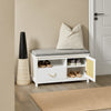 SoBuy FSR126-W Banc de Rangement, Banc à Chaussures, Meuble d’Entrée avec Coussin Rembourré