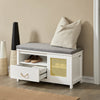 SoBuy FSR126-W Banc de Rangement, Banc à Chaussures, Meuble d’Entrée avec Coussin Rembourré