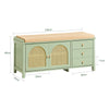 SoBuy FSR129-GR Meuble Chaussures Banc Rangement Chaussures Entrée avec 3 Tiroirs, Portes Grille et Coussin Rembourré, 150kg, Vert, 100x34x46cm