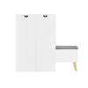 SoBuy FSR134-W Meuble à Chaussures, Armoire à Chaussures avec 1 Banc de Rangement Amovible sur Pieds, Meuble d'entrée avec 2 Abattants, 2 Portes, 2 Tiroirs et Coussin Assisse - (124-92) x 24 x 126 cm