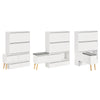 SoBuy FSR134-W Meuble à Chaussures, Armoire à Chaussures avec 1 Banc de Rangement Amovible sur Pieds, Meuble d'entrée avec 2 Abattants, 2 Portes, 2 Tiroirs et Coussin Assisse - (124-92) x 24 x 126 cm