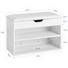 SoBuy FSR25-W Banc de Rangement à chaussures avec coussin Commode à Chaussures- blanc