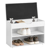 SoBuy FSR25-W Banc de Rangement à chaussures avec coussin Commode à Chaussures- blanc