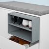 SoBuy FSR37-W Banc de Rangement à Chaussures avec Coussin rembourré, tiroir et étagères - L80xH46xP35cm