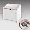 SoBuy FSR40-W Panier à Linge Banc de Rangement Entrée avec Sac Amovible et Assise - Banc de Rangement Bois MDF pour Meuble d'Entrée, Salle de Bain, Chambre - Blanc 50x35x53cm