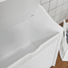 SoBuy FSR40-W Panier à Linge Banc de Rangement Entrée avec Sac Amovible et Assise - Banc de Rangement Bois MDF pour Meuble d'Entrée, Salle de Bain, Chambre - Blanc 50x35x53cm