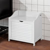 SoBuy FSR40-W Panier à Linge Banc de Rangement Entrée avec Sac Amovible et Assise - Banc de Rangement Bois MDF pour Meuble d'Entrée, Salle de Bain, Chambre - Blanc 50x35x53cm