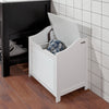 SoBuy FSR40-W Panier à Linge Banc de Rangement Entrée avec Sac Amovible et Assise - Banc de Rangement Bois MDF pour Meuble d'Entrée, Salle de Bain, Chambre - Blanc 50x35x53cm