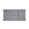SoBuy FSR66-DG Banc de Rangement avec Coussin Rembourré, 2 Tiroirs et 2 Paniers Meuble Bas Entrée Commode à Chaussure Banquette Confortable