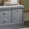 SoBuy FSR66-DG Banc de Rangement avec Coussin Rembourré, 2 Tiroirs et 2 Paniers Meuble Bas Entrée Commode à Chaussure Banquette Confortable