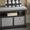 SoBuy FSR67-SCH Banc de Rangement avec Coussin Rembourré, 2 Compartiments et 3 Paniers