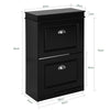SoBuy FSR78-SCH Meuble Chaussure Rangement Chaussure avec 2 Abattants, Armoire à Chaussures Entrée, Meuble à Chaussures, Range Chaussures 8 Paires, pour Couloir, Entrée, 54x24x83 cm, Noir