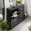 SoBuy FSR79-SCH Meuble Chaussure Rangement Chaussure avec 4 Abattants, Armoire à Chaussures Entrée, Meuble à Chaussures, Range Chaussures 16 Paires, pour Couloir, Entrée, 105x24x83 cm, Noir