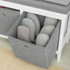 SoBuy FSR81-HG Banc de Rangement avec 2 Paniers et Coussin Rembourré Coffre à Jouets Commode à Chaussures