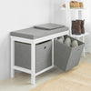 SoBuy FSR81-HG Banc de Rangement avec 2 Paniers et Coussin Rembourré Coffre à Jouets Commode à Chaussures