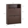 SoBuy FSR87-BR Meuble de Rangement à Chaussures Armoire à Chaussures Commode à Chaussures 2 abattants et Compartiment