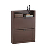SoBuy FSR87-BR Meuble de Rangement à Chaussures Armoire à Chaussures Commode à Chaussures 2 abattants et Compartiment
