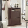 SoBuy FSR87-BR Meuble de Rangement à Chaussures Armoire à Chaussures Commode à Chaussures 2 abattants et Compartiment