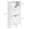 SoBuy FSR87-K-W Meuble à chaussures Armoire à Chaussures Commode à Chaussures 2 abattants
