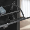SoBuy FSR87-SCH Meuble de Rangement à Chaussures Armoire à Chaussures Commode à Chaussures 2 abattants et Compartiment