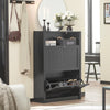 SoBuy FSR87-SCH Meuble de Rangement à Chaussures Armoire à Chaussures Commode à Chaussures 2 abattants et Compartiment