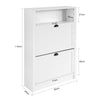 SoBuy FSR87-W Meuble de Rangement à Chaussures Armoire à Chaussures Commode à Chaussures 2 abattants et Compartiment supplémentaire 80x24x110 cm