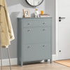 SoBuy FSR89-HG Meuble Chaussure Entrée à Abattants et Tiroir – Armoire à Chaussures Fine Rangement Chaussures Gris 80x25x108 cm, Grande Capacité, Design Compact