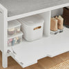 SoBuy FSR97-W Banc à Chaussures Meuble Entrée Meuble Chaussures Commode à Chaussures avec Coussin Rembourré