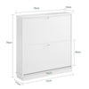 SoBuy FSR99-W Meuble à Chaussures Meuble Chaussures Entrée - 2 Abattants Fins Peu Encombrant + Rangement Compact pour 8-10 Paires - pour Couloir Appartement - Blanc 76x18x78cm