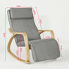 SoBuy FST18-DG Rocking Chair Fauteuil à Bascule avec Repose-pieds