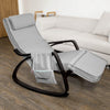SoBuy FST20-HG Fauteuil a Bascule, Relax Rocking Chair, Chaise a Bascule avec Repose-Pieds, Appui-tête réglables et Poche latérale, Gris