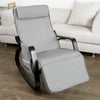 SoBuy FST20-HG Fauteuil a Bascule, Relax Rocking Chair, Chaise a Bascule avec Repose-Pieds, Appui-tête réglables et Poche latérale, Gris