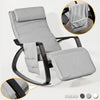 SoBuy FST20-HG Fauteuil a Bascule, Relax Rocking Chair, Chaise a Bascule avec Repose-Pieds, Appui-tête réglables et Poche latérale, Gris