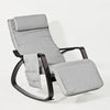 SoBuy FST20-HG Fauteuil a Bascule, Relax Rocking Chair, Chaise a Bascule avec Repose-Pieds, Appui-tête réglables et Poche latérale, Gris