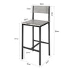 SoBuy FST53-HGx2 Lot de 2 Chaises Hautes Tabourets de Bar Cuisine Chaises de Bar