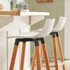 SoBuy FST86-W Tabouret de Bar Tabouret Haut de Bistrot Chaise de Bar avec Repose-Pieds et Dossier