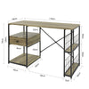 SoBuy FWT61-N Bureau Informatique Table d’étude Plan de Travail avec Tiroir et 4 Étagères