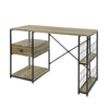 SoBuy FWT61-N Bureau Informatique Table d’étude Plan de Travail avec Tiroir et 4 Étagères