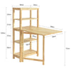 SoBuy FWT70-N Table de Salle à Manger Pliante avec étagère en Bois d'hévéa Table de Cuisine Table de Bureau Table en Bois