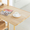 SoBuy FWT70-N Table de Salle à Manger Pliante avec étagères latérales, Table à Manger en Bois d'hévéa, Table à Dîner Pliable, Table en Bois pour Cuisine, Salle à Manger, Salon et Balcon, 60x98x126cm