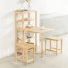 SoBuy FWT70-N Table de Salle à Manger Pliante avec étagère en Bois d'hévéa Table de Cuisine Table de Bureau Table en Bois