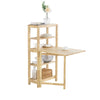SoBuy FWT70-N Table de Salle à Manger Pliante avec étagère en Bois d'hévéa Table de Cuisine Table de Bureau Table en Bois