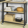 SoBuy FWT83-N Table d'appoint Rotative,Table Console Mobile avec 2 étagères de Rangement et 6 roulettes