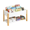 SoBuy KMB35-W Bibliothèque Enfants, Étagère à Livres, Étagère de Rangement pour Livres et Jouets, Meuble de Rangement, Organisateur de Jouets et Livres Multifonctionnel à 2 Étagères, L85xP42xH45 cm