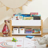 SoBuy KMB35-W Bibliothèque Enfants, Étagère à Livres, Étagère de Rangement pour Livres et Jouets, Meuble de Rangement, Organisateur de Jouets et Livres Multifonctionnel à 2 Étagères, L85xP42xH45 cm