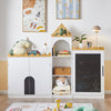 SoBuy KMB43-W Commode pour Enfants Étagère pour Chambre d'enfant avec Tableau Noir Bibliothèque Étagère à Jouets